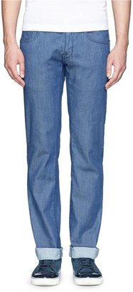 Armani Collezioni Cotton-blend straight-leg jeans