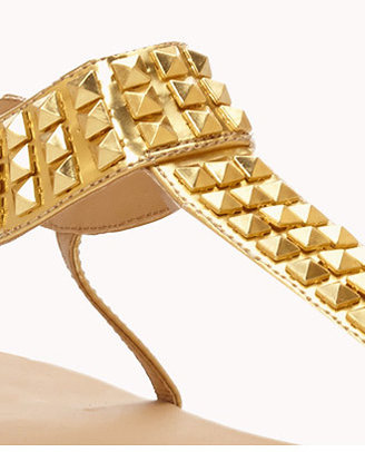 Forever 21 Pyramid Studded Thong Sandals
