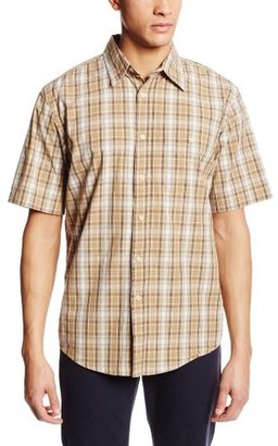 G.H. Bass Men's Short Sleeve Rock River Bright Plaid Texture Woven Shirt