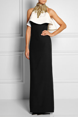 Alexander McQueen Embellished crepe and silk-satin gown