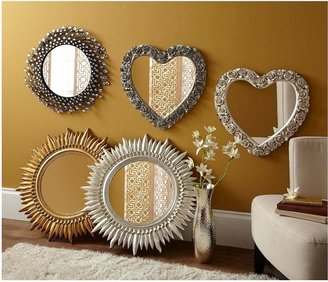 Gallery Heart Shaped Mirror with Rose Detail