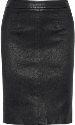 Milly Edith leather pencil skirt
