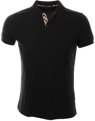 Aquascutum London Pique Polo T Shirt Black