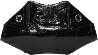 Alexander McQueen Embossed Ivy Patent Leather De Manta Clutch