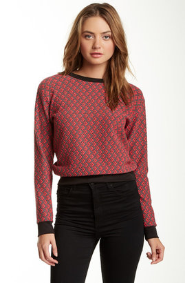 Blvd In Style Chevron Pattern Cropped Sweater