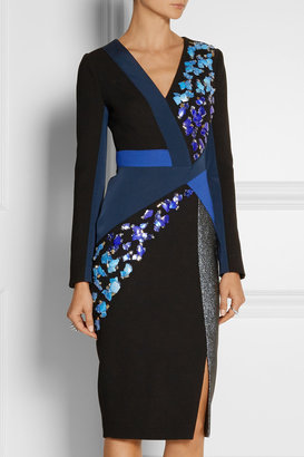 Peter Pilotto Aro embellished wool and crepe dress
