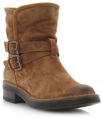 Dune LADIES PANZEE - TAN Shearling Lined Buckle Trim Ankle Boot