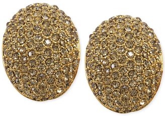 Carolee Silver-Tone Pavé Crystal Button Clip-On Earrings