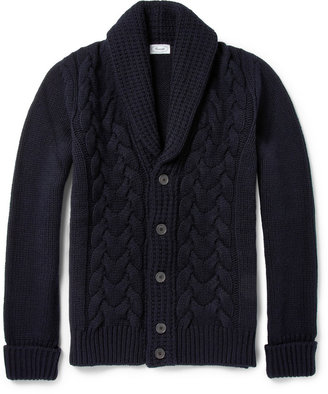 Façonnable Cable Knit Wool and Cashmere-Blend Cardigan