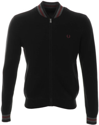 Fred Perry Knitted Bomber Jacket Black