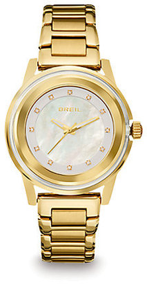 Breil Milano Swarovski Crystal Goldtone Stainless Steel Watch