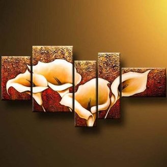 CALLA Wieco Art 5-Piece Lily" Stretched and Framed Modern Oil Paintings on Canvas Wall Art Set