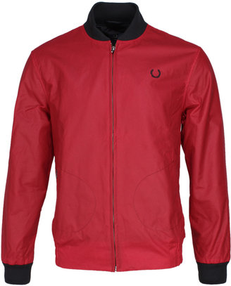 Fred Perry Collection Made In England Red Waxed Bomber Jacket