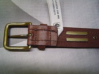 Levi's NWT Metal Logo Inlay Stitched Brown Genuine Leather Men's Belt 11LV3253