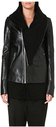 Rick Owens Cashmere-lined leather jacket
