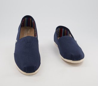 Toms Classic Slip Ons Navy Canvas