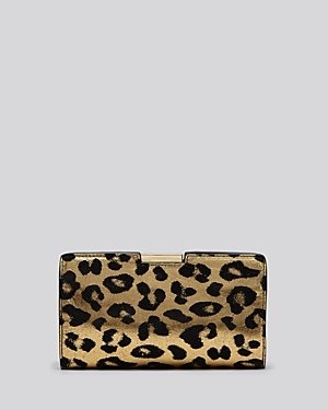 Milly Clutch - Gold Leopard Print Small Frame