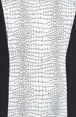 Calvin Klein Cap Sleeve Jacquard Panel Sheath Dress (Plus Size)