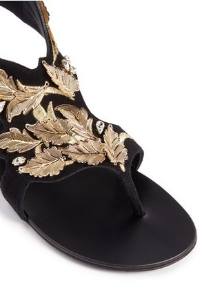 Giuseppe Zanotti D GIUSEPPE ZANOTTI DESIGN 'Rock' leaf filigree suede sandals