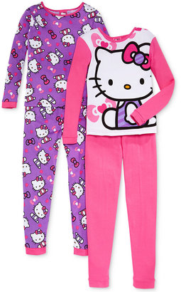 Hello Kitty Girls' or Little Girls' 4-Piece Cotton Pajamas