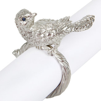 L'OBJET Bird Swarovski Crystal Napkin Rings - Set of 4 - Platinum