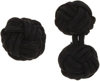 Barneys New York Knotted Silk Cufflinks-Black
