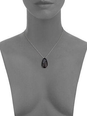 Suzanne Kalan Black Spinel & 14K White Gold Pear Pendant Necklace