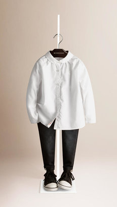 Burberry Ruched Detail Cotton Shirt