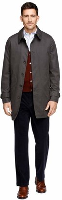Brooks Brothers Single-Breasted Plaid Trench Coat