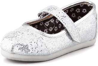 Toms Tiny Glitter Mary Janes, Silver