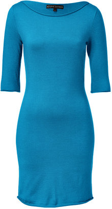 Ralph Lauren Black Label Caribbean Blue Cashmere-Silk Elbow Sleeve Dress