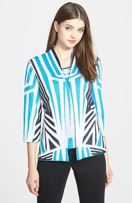 Ming Wang Abstract Print Knit Jacket
