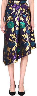 Osman Yousefzada Floral asymmetric skirt