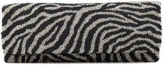 Moyna Zebra-Print Beaded Clutch Bag, Black/Silver (Stylist Pick!)