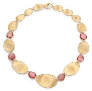 Marco Bicego Lunaria Unico Pink Tourmaline & 18K Yellow Gold Collar Necklace