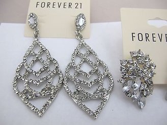 Forever 21 Earrings DIFFERENT STYLES AVAILABLE Gold Silver Rhinestone GIFT POUCH