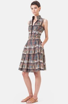 Akris Sleeveless Print Cotton Fit & Flare Dress