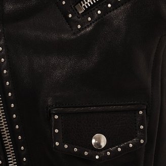 Alexander McQueen Studded Grainy Leather Biker Jacket