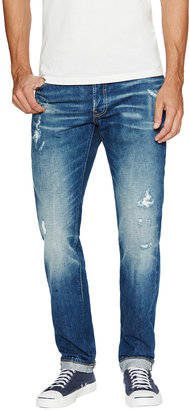 G Star Distressed 3301 Low Tapered Fit Selvedge Jeans