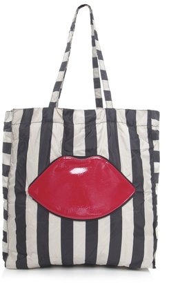 Lulu Guinness Red Lips Foldaway Shopper Bag