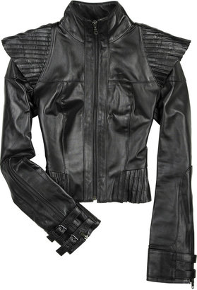 Aminaka Wilmont Pleated leather jacket