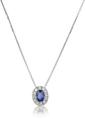 Incanto Royale Diamond and Sapphire Round 18K Gold Pendant Necklace
