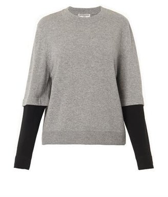 Balenciaga Contrast-sleeve cashmere sweater