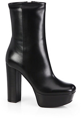 Gucci Leather Platform Ankle Boots