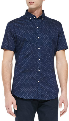 Ralph Lauren Black Label Dot-Print Short-Sleeve Sport Shirt, Navy