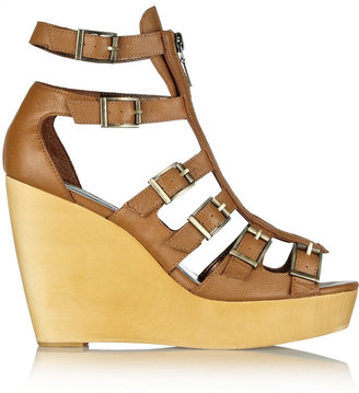 Twelfth St. By Cynthia Vincent Pacey leather wedge sandals