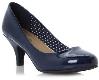 H over h ladies ARIANNE - NAVY Round Toe Mid Heel Court Shoe