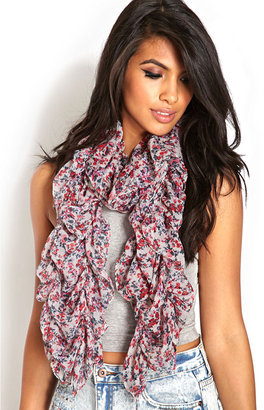 Forever 21 Sweet Floral Ruffled Scarf