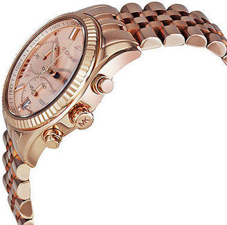 Michael Kors Lexington Chronograph Rose Gold PVD Ladies Watch MK5569