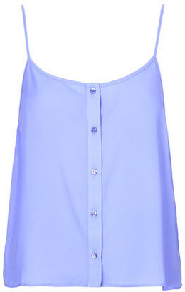 Topshop Womens Button Front Cami - Bluebell